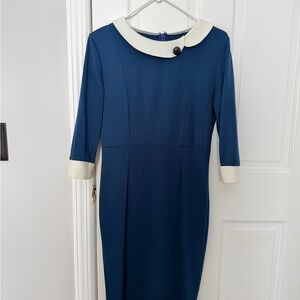 Elegant Blue and White Dress